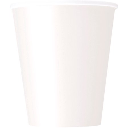 White Solid 9oz Paper Cups, 8ct