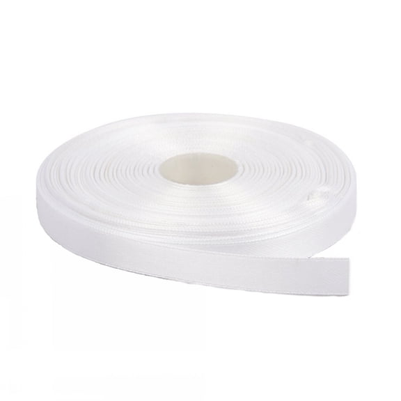 White Solid Color 3/8-Inch Straight Edge Ribbon, 100-Yards