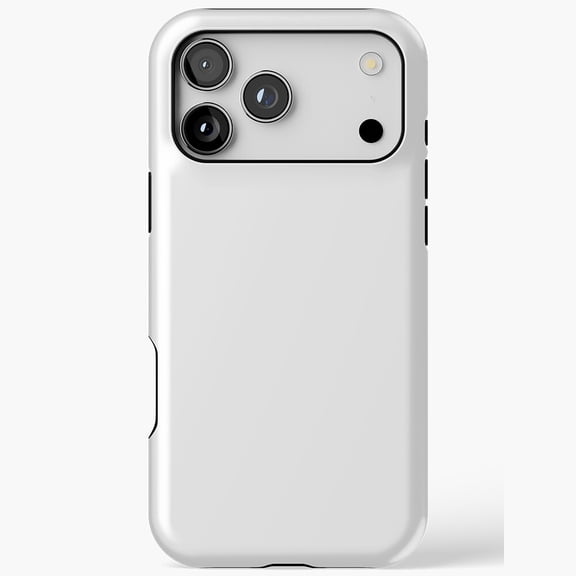 White Solid Color Bleached Matte Tone Tough iPhone Case 11 through 17 Pro Max