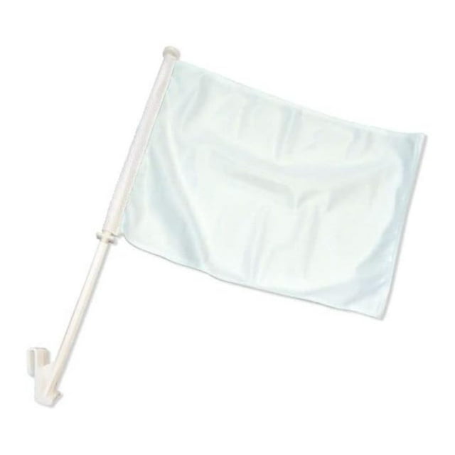 White Solid Color DoubleSided Car Flag 1 Dozen Pack