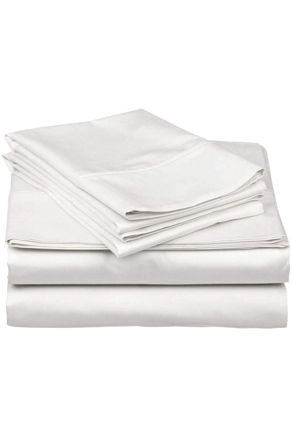 White Solid Full (54"x 72") Size Sleeper Sofa Bed Sheet Set - Luxury 100% Egyptian Cotton - 800 Thread Count - Fits Mattresses Up to 5" Inches Deep Pocket