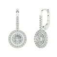 thumbnail image 1 of 1.35 ct Lever-Back Drop Dangle Earrings for Women | 4.5mm Round Cut Moissanite | 18K White Gold, 1 of 5