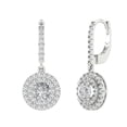 thumbnail image 1 of 1.63 ct Lever-Back Drop Dangle Earrings for Women | 5mm Round Cut Simulated Diamond | 14K White Gold, 1 of 5