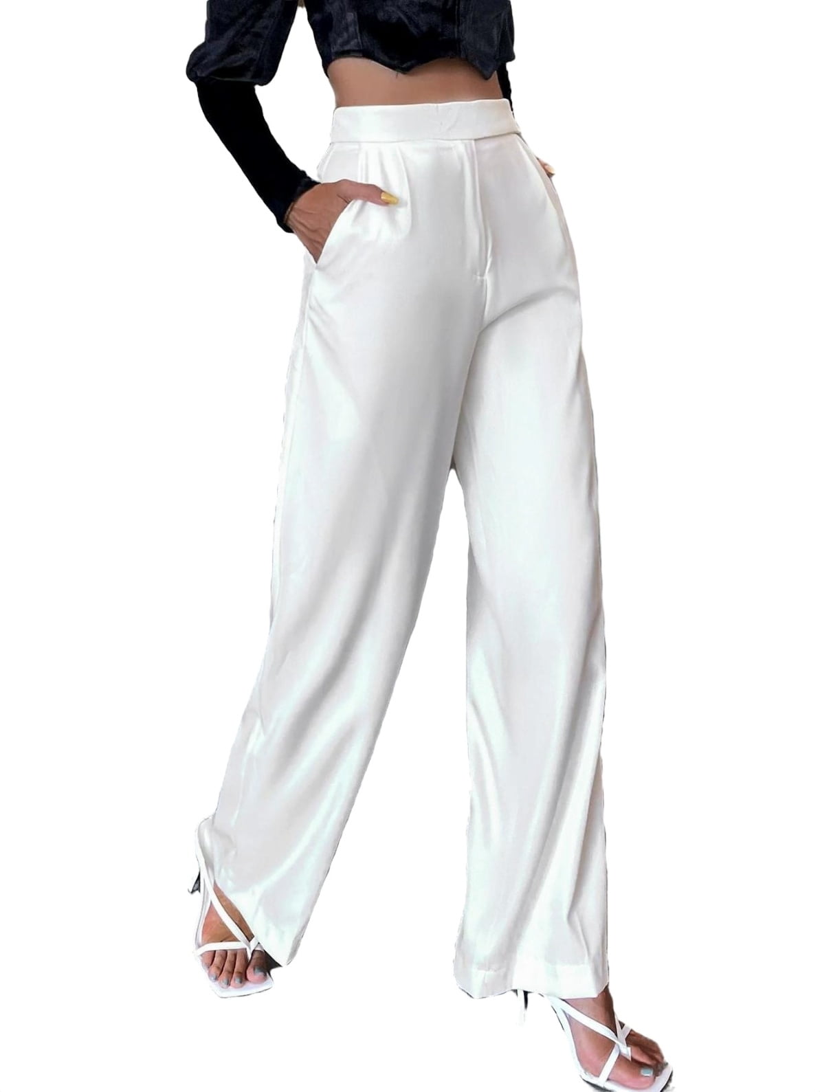 High Waist Solid Pants