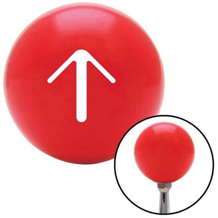 White Solid Pointing Arrow Up Red Shift Knob with M16 x 1.5 Insert Shifter Auto Brody