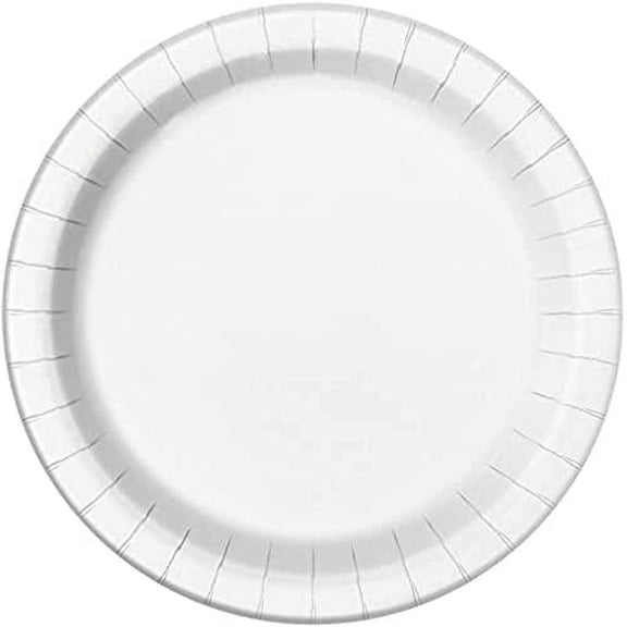 White Solid Round 9" Dinner Plates, 8ct