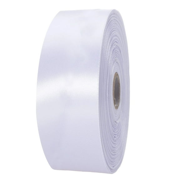White Solid Satin Ribbon, 24 yards Craft Fabric Ribbon for Gift Wrapping, Floral Bouquets, Wedding and Party Decoration