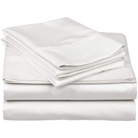 White Solid Twin (36"x 72") Size Sleeper Sofa Bed Sheet Set - Luxury 100% Egyptian Cotton - 800 Thread Count - Fits Mattresses Up to 5" Inches Deep Pocket