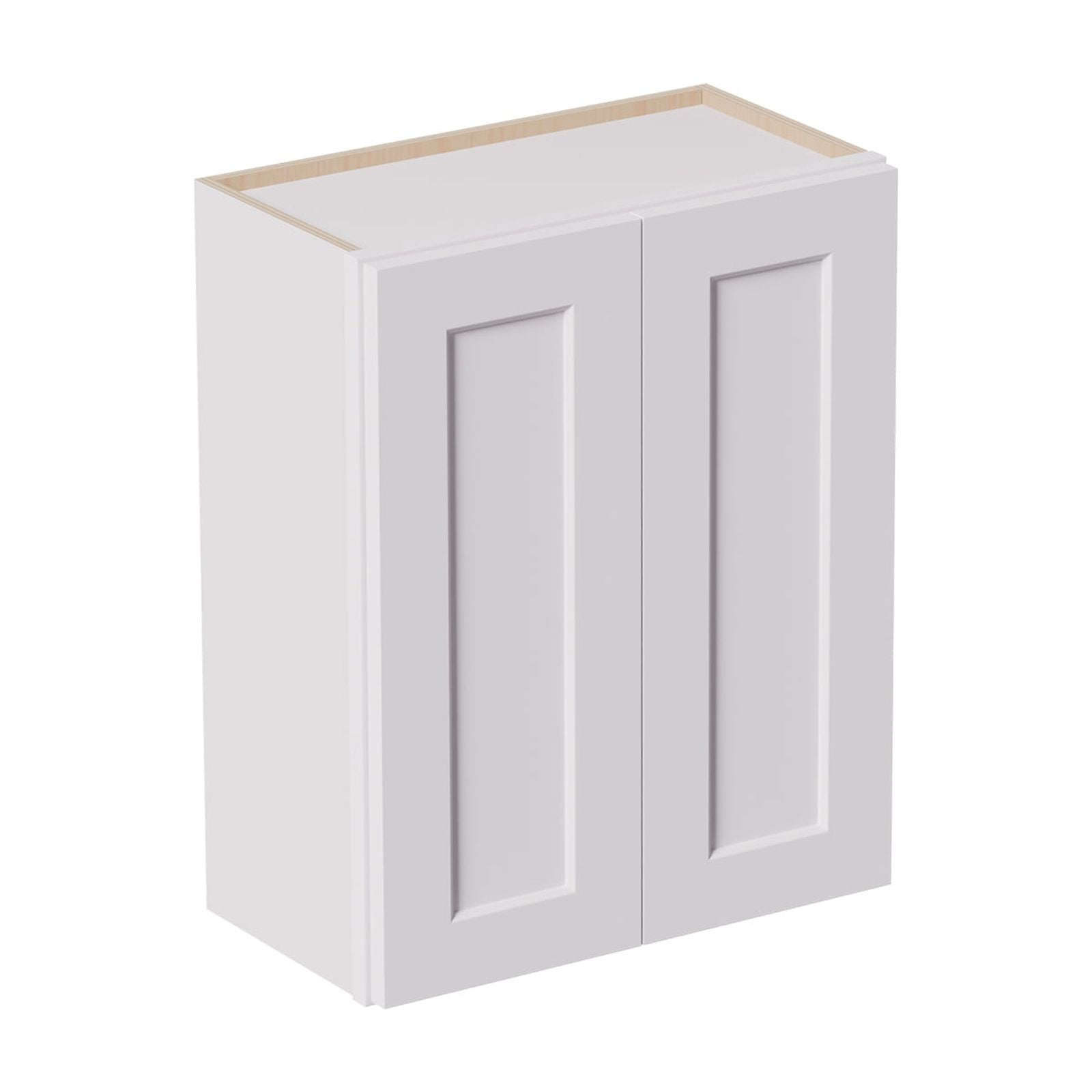 White Solid Wood Double Door Wall Cabinet 2 Doors and 2 Shelves for Kitchen Storage, Bathroom Storage, Laundry,Adjustable Shelves Ready to Assemble(24"W×12"D×30"H)