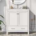White Solid Wood Frame Bathroom Vanity with Single Undermount Sink