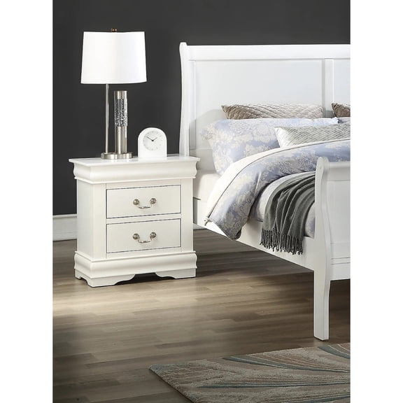 White Solid Wood Model - Contemporary Simple Style - Bedside Location - Offer Storage and Elegance