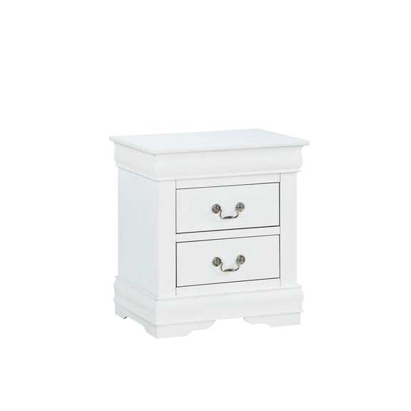 White Solid Wood Nightstand / Store Bedroom Items in Drawers