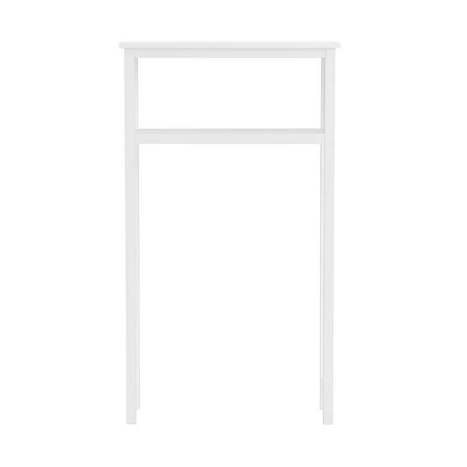 White Solid Wood Over the Toilet 1Shelf Storage Rack