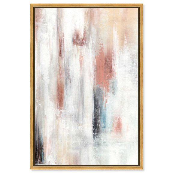 White Space Canvas Print Pastel Decor by Art Remedy, Gold Frame, 36 x 54