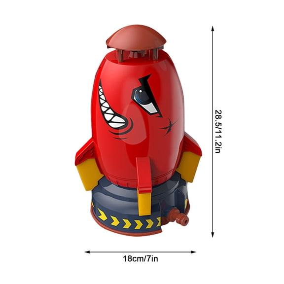 White Space Rocket Water Sprinkler Toy for Kids Outdoor Backyard Lawn Water Blast Spray Toy Set with Base Connectors and 3 Meter Water Hose Summer Splash Toy
