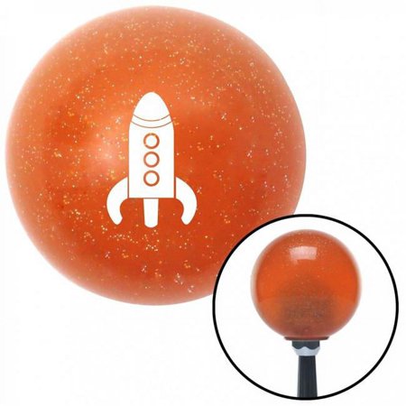 White Space Ship Orange Metal Flake Shift Knob with M16 x 1.5 Insert Shifter Auto