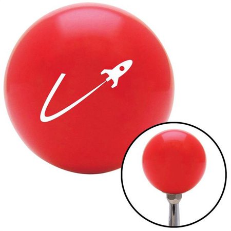 White Space Ship in Flight Red Shift Knob with M16 x 1.5 Insert Shifter Auto Manual Brody