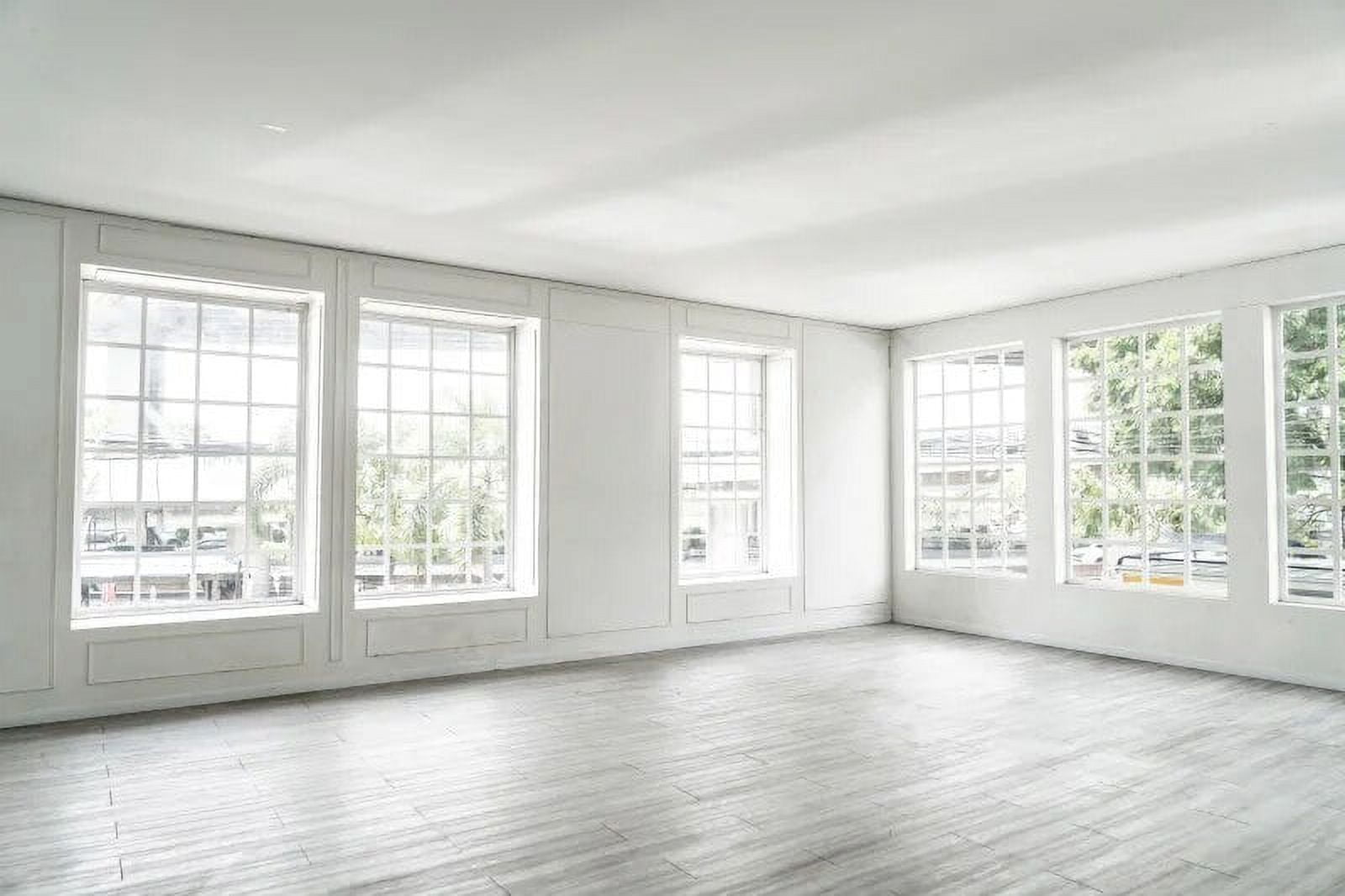 White Spacious Interior Wooden Floor Window Room Decor Custom Backdrop ...