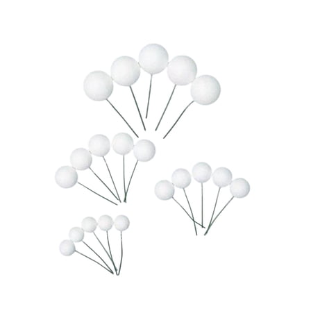 White Sparkle Cake Decor Balls 20-Count Assorted Size Foam Toppers Set for Wedding Birthday Dessert Baking Party Supplies