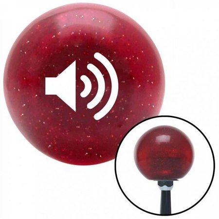 White Speaker on Red Metal Flake Shift Knob with M16 x 1.5 Insert Shifter Auto Brody