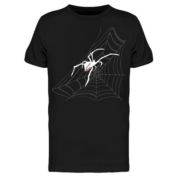White Spider On Web T-Shirt Men -Image by Shutterstock, Male Small