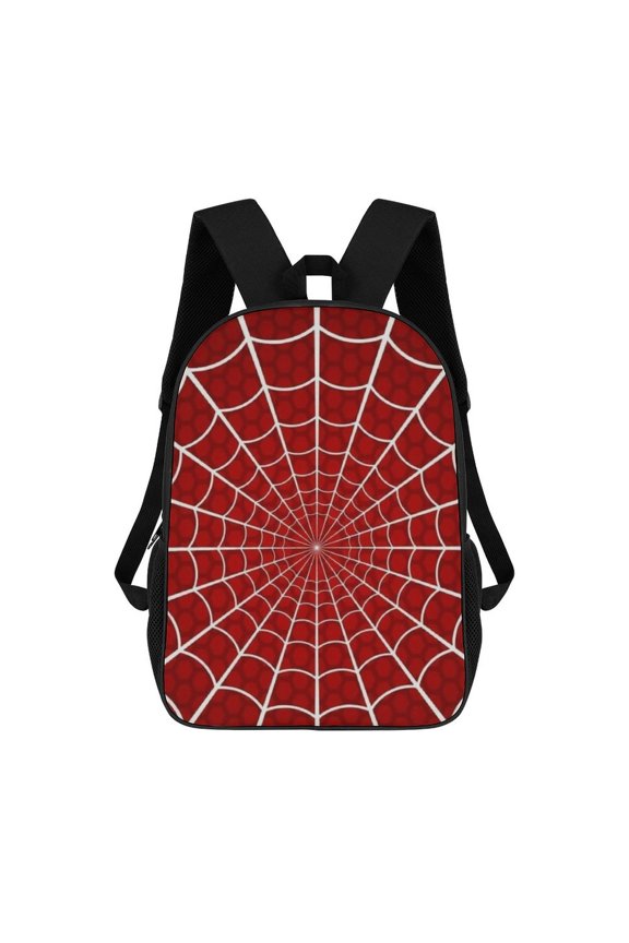 White Spider Web Pattern Travel Backpack 17 Inch Laptop Bag Student Backpack