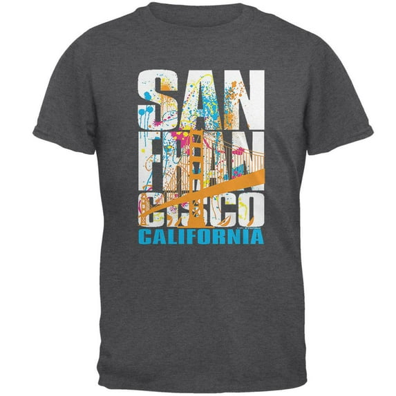 White Splash San Francisco California Mens T Shirt Dark Heather MD