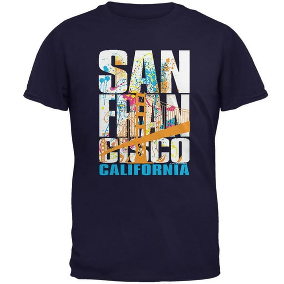 White Splash San Francisco California Mens T Shirt Navy LG