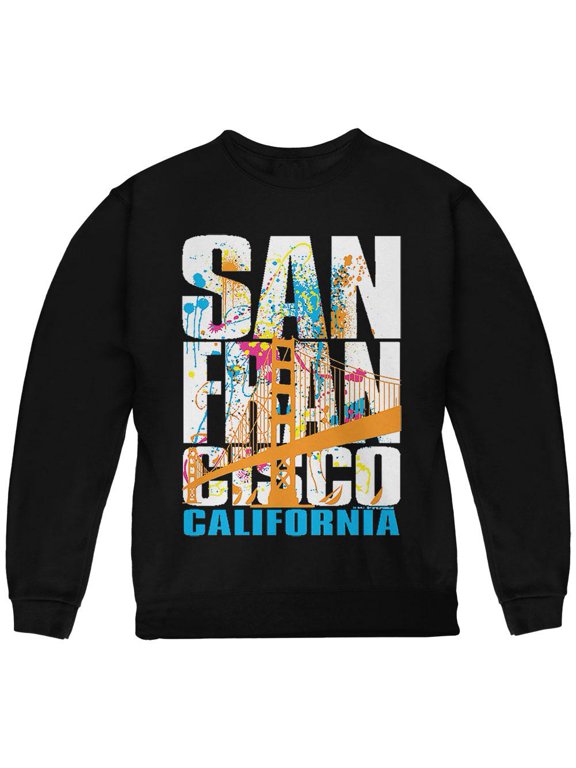 White Splash San Francisco California Youth Sweatshirt Black YMD