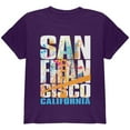 thumbnail image 1 of White Splash San Francisco California Youth T Shirt Purple YSM, 1 of 1