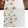 thumbnail image 1 of White Spring Floral 36 Inch Table Runner, Watercolor Daisy Vintage Flower Farmhouse Dresser Scarf Cotton & Linen Tablerunner for Dining/Kitchen Island/Holiday Party Décor Small 13" x 36", 1 of 9