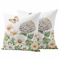 thumbnail image 1 of White Spring Floral Outdoor Waterproof Pillow Covers, Pastoral Flower Summer Botanical Decorative Square Throw Pillowcase Sofa Cushion Sham for Patio/Couch/Chair, 18"x18" 2 Pack, 1 of 8