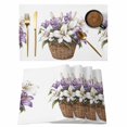 thumbnail image 1 of White Spring Floral Placemats Set of 4 Lavender Botanical Art Summer Place Mats Indoor Wipeable Table Mats Washable Cloth Dining Table Placemats for Kitchen Holiday Party Home Decor 13x19 Inch, 1 of 9