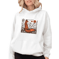 thumbnail image 1 of White Spring Wildflowers Fox Graphic Sweatshirt Print hoodie womans S-2XL Trendy Tops, 1 of 4