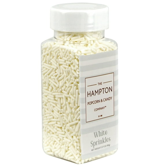 White Sprinkles Jimmies 3.17 oz, Sprinkles For Cake Decorating, Cake Sprinkles, Sprinkles For Baking, Ice Cream & More, The Hampton Candy Company
