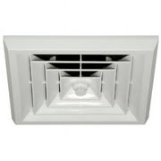 White Square Ceiling Diffuser with 6 in. Boot and Rotary Damper