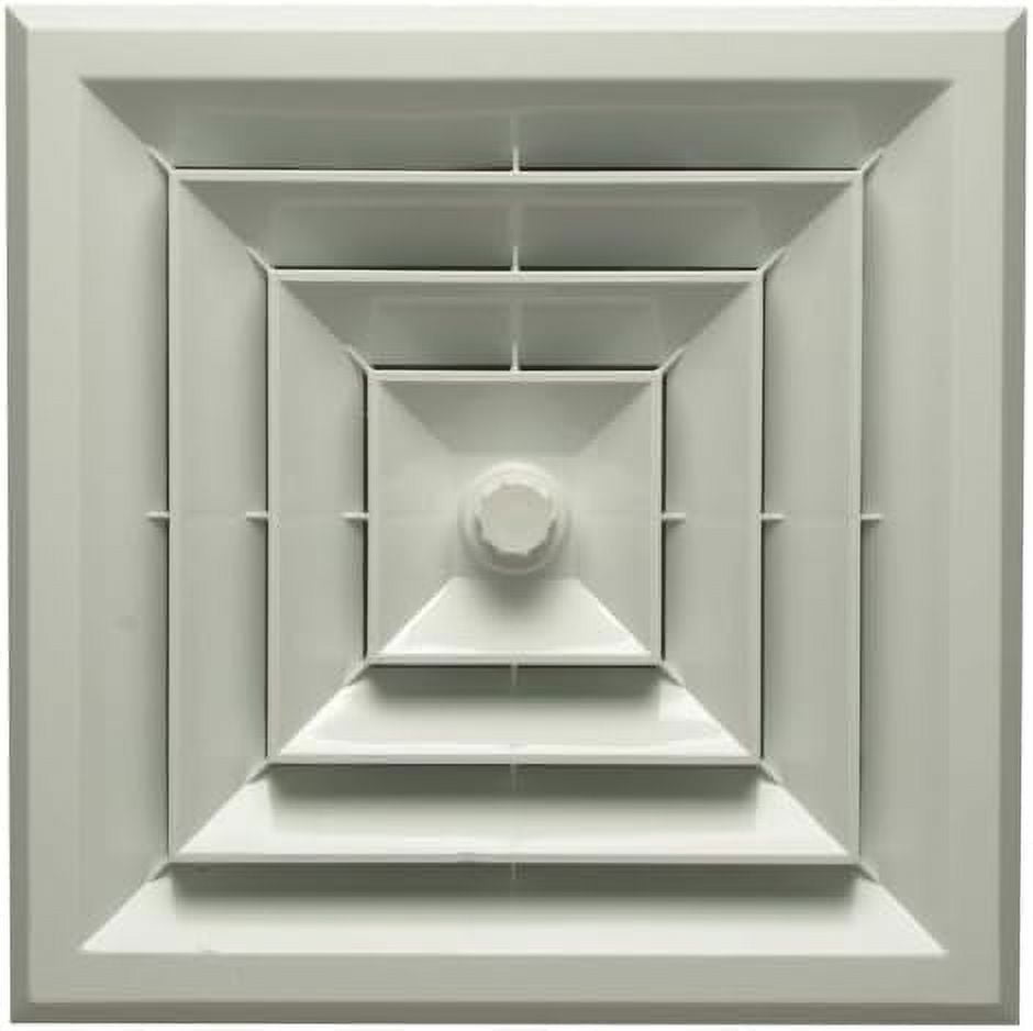 White Square Ceiling Diffuser with 8 in. Boot and Damper