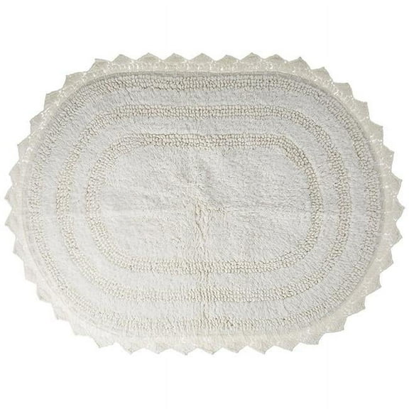 White Square Crochet Bath Mat