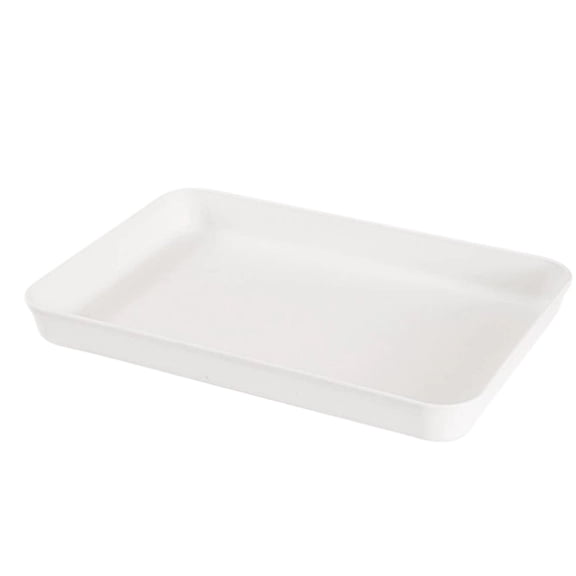 White Square Dinner Plates, Classic Modern Style Serving Trays for Main Courses, Appetizers and Salads for Family Dining Wedding Parties, 7X9In