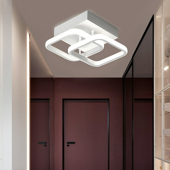 White Square LED Ceiling Down Lights Kitchen Bathroom Living Room White