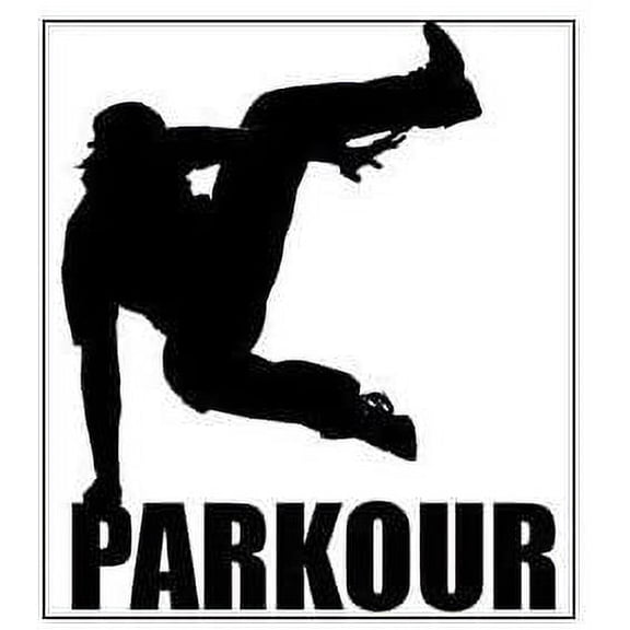 White Square Parkour Sticker (extreme decal)- Sticker Graphic Decal