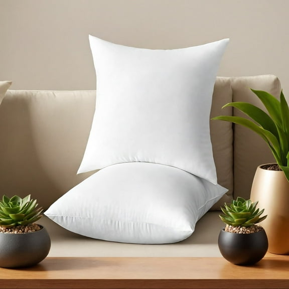 White Square Pillow with Two Bubble Bags - Suitable for Bed, Sofa, and Garden Cushions, Breathable, Hand Washable, OKO-100 Certified