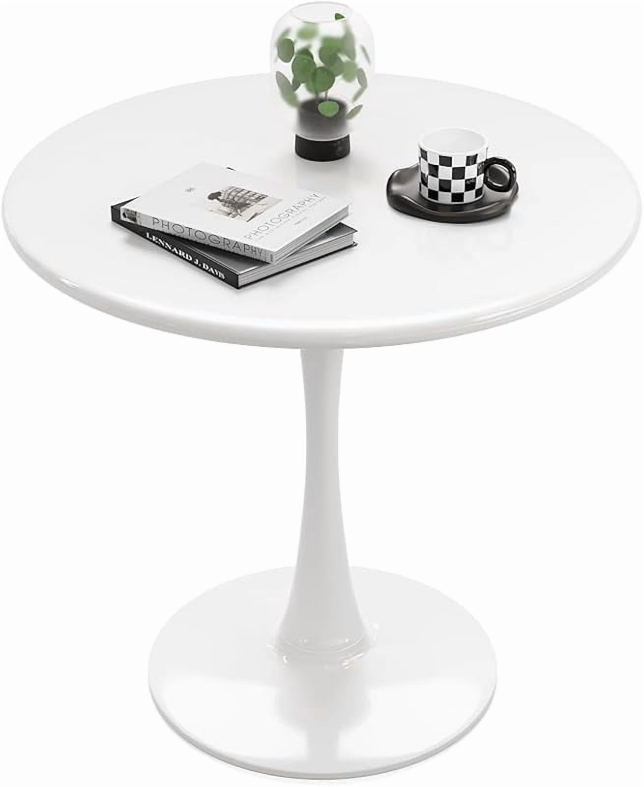 White Square Tulip Table for 2 Person, 24 Inch Small Dining Table with ...