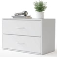 White Stackable 2-Drawer Wood Closet Organizer, Dresser Storage Unit ...