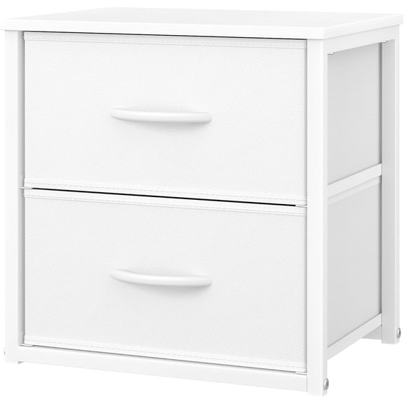 White Stackable Storage Drawers, Closet Organizer Drawers for Clothes | Closet Storage Organizer with Wooden Top & Metal Frame, Freestanding or Stackable Dresser for Bedroom, Living Room, Under Bed