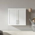thumbnail image 1 of White Stackable Wall Mounted Storage Cabinet - 11.81"D x 31.50"W x 29.92"H, 1 of 14