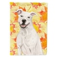 thumbnail image 1 of White Staffie Bull Terrier Fall Garden Flag, 1 of 5