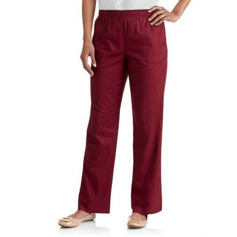 White Stag Women s Elastic Waistband Woven Pull On Pants available in Regular and Petite Walmart