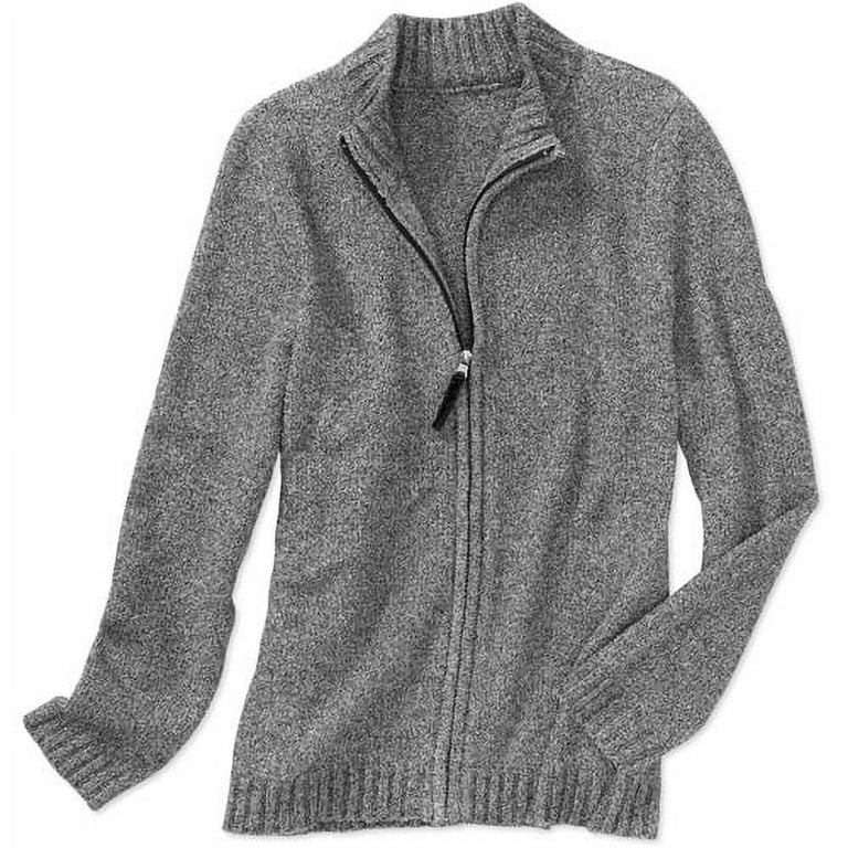 White Stag Women s Plus PoPo Zip Cardigan Sweater Walmart