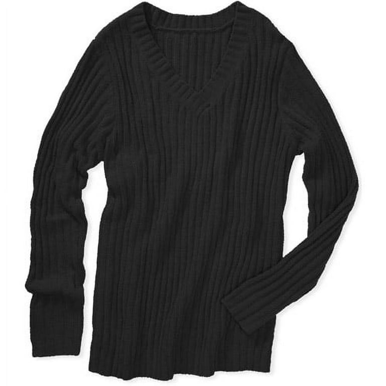 White Stag Women s Plus V Neck Fuzzy Sweater Walmart